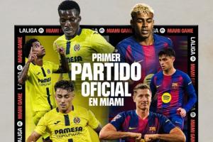 官方：西甲17轮比利亚雷亚尔vs巴萨12月20日在迈阿密举行