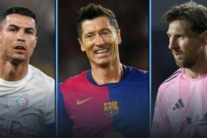 现役射手榜前十：C罗梅西莱万前三，苏牙600球第四，内马尔第10