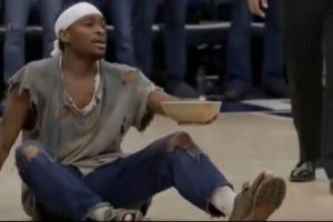 这哪个人才做的网友将SGA躺地大喘粗气AI恶搞成“乞丐要饭”