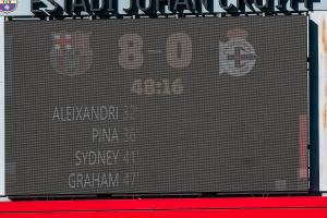 太残暴巴萨女足半场8-0领先拉科鲁尼亚 此前9轮狂进39球丢2球