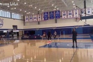 阵容深度还是够的！乔治和麦凯恩一起进行全场投篮加练！